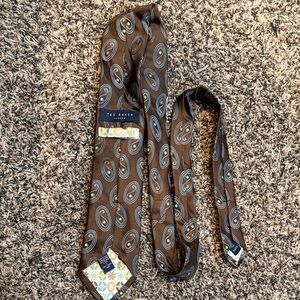 Ted Baker Brown and Blue Paisley Silk Tie